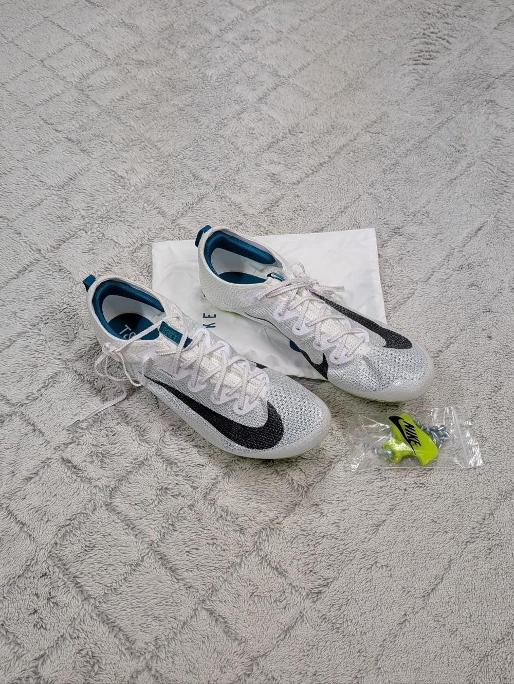 Nike Zoom Superfly Elite 2 White Bright Spruce Sprinting Spikes Mens 15